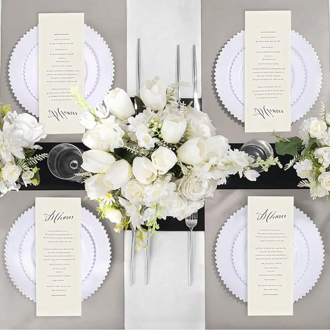Plastic Plates Elegant Fancy Plastic Dinnerware Set White Pearl Beaded Rim Rigid Plastic 60 Pcs 7 Inch And 10 Inch Heavy Duty Disposable Dishes For Wedding Reception Birthday Party Catering Events