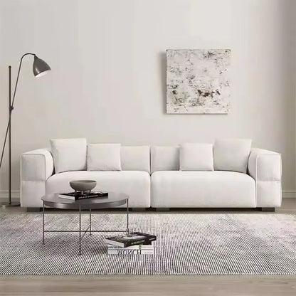 Modern Living Room Sofa Set With Comfort Cushions And Composite Fabric Upholstery For Family Seating And Home Lounge Use