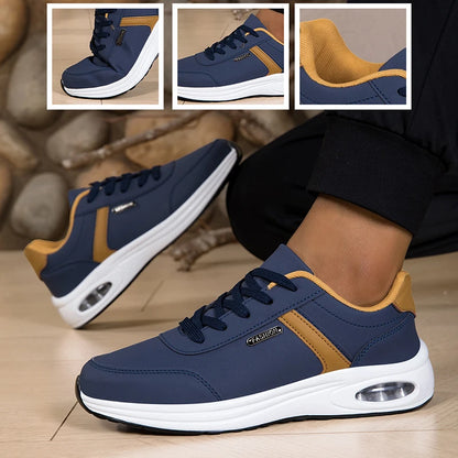 Men's Casual Sports Shoes Waterproof Walking Sports Shoes Casual Men's Leather Sports Shoes Non-slip Shoes Men's Tennis Shoes