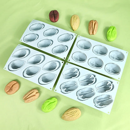 DIY Silicone Mold Nut-Shaped Pistachio/Almond/Pecan/Coffee Bean Mousse Mold Candles Chocolate Ice Mould Kitchen Cake Decor Tool