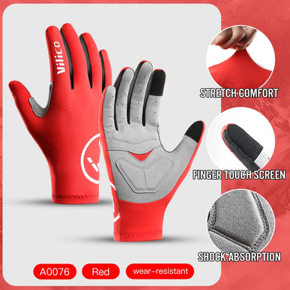 Vilico Professional Outdoor Cycling Gloves With Sensitive Touch Screen Shock Absorption Anti Slip Wear-resistant Riding Gloves