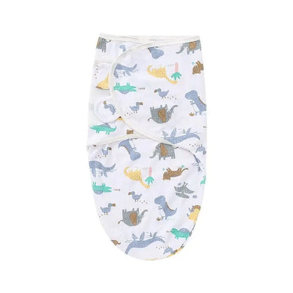 Baby Blanket Hat Set Cartoon Printed Cotton Newborn Swaddle Adjustable