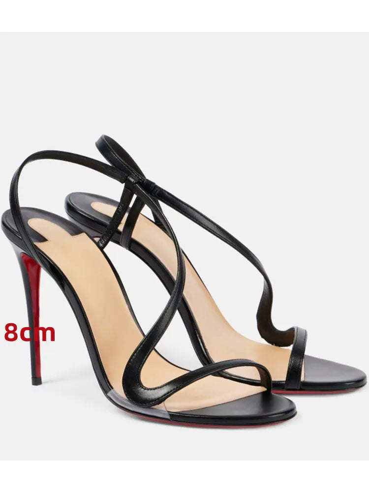 Ladies' Summer New Multi Color Serpentine Grass Stiletto Sandals Sexy Party Fashion Show 35-44 Large Women's Sandals