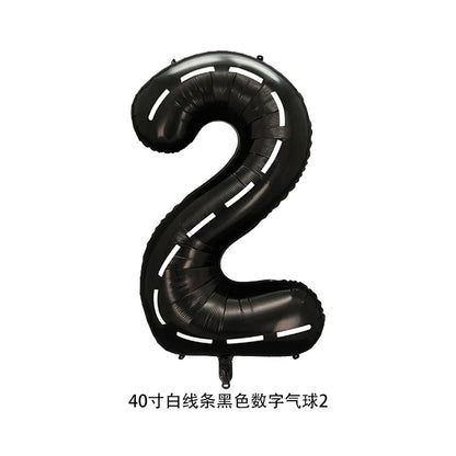 40'' Number Race Car Balloon Racetrack Balloon Truck Bike Wheels Tire Racing Car Theme Party Supplies Boys' Birthday Party Favor