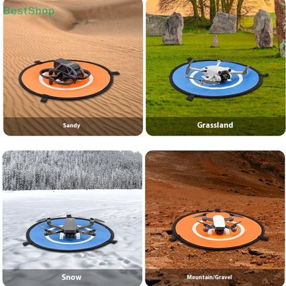 Drone Landing Pad 55cm Foldable Waterproof Double-Sided Portable Helipad for RC Drone Quadcopter