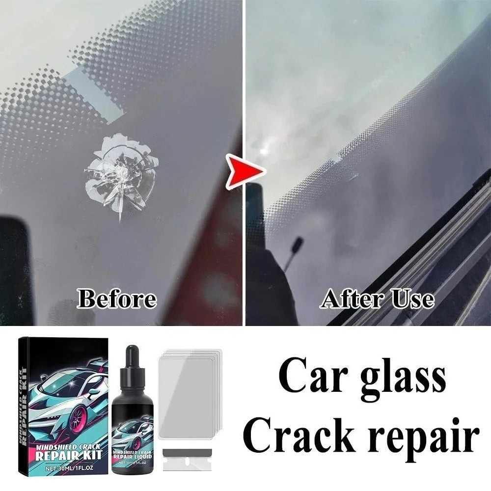 Magic Windscreen Crack Repair Set - Auto Glass Scratch Eraser for Cars Trucks Motorcycles