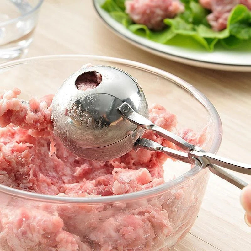Stainless Steel Meatball Shaper | Scissor-Style Round Mold | Meatball & Rice Ball Preparation