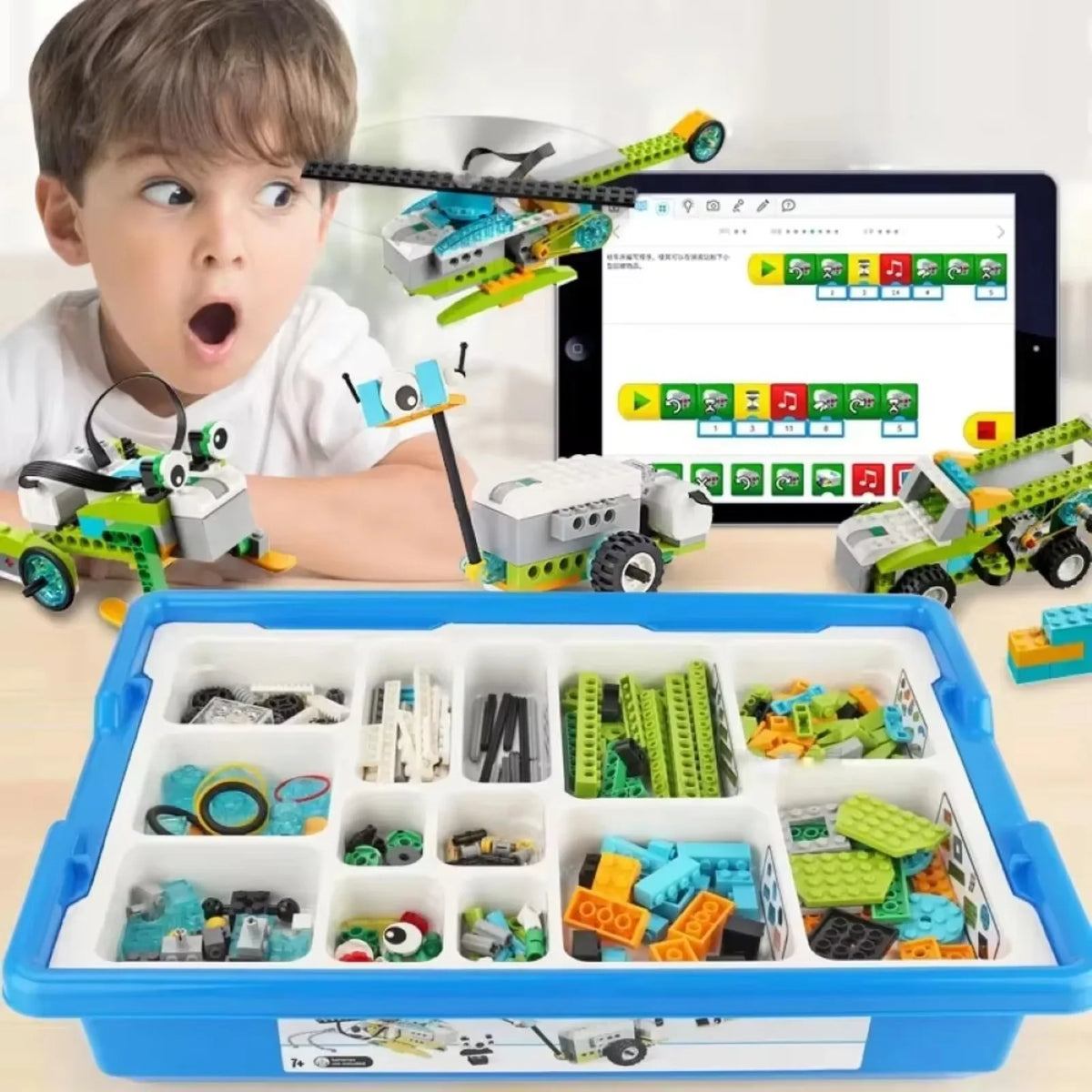 STEM Educational Building Blocks Kit 280pcs with Electronic Sensors for Programming Robots Fun Learning Activity for Kids
