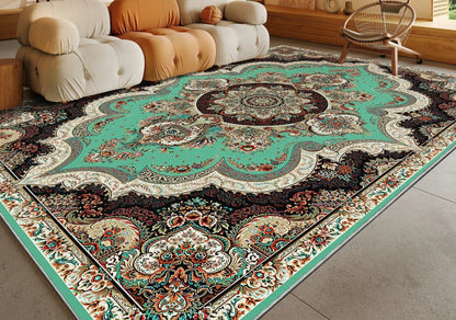Ethnic Style Bedroom Decor Retro Carpet Light Luxury Carpets for Living Room Washable Lounge Soft Floor Mat Anti-slip Study Rug