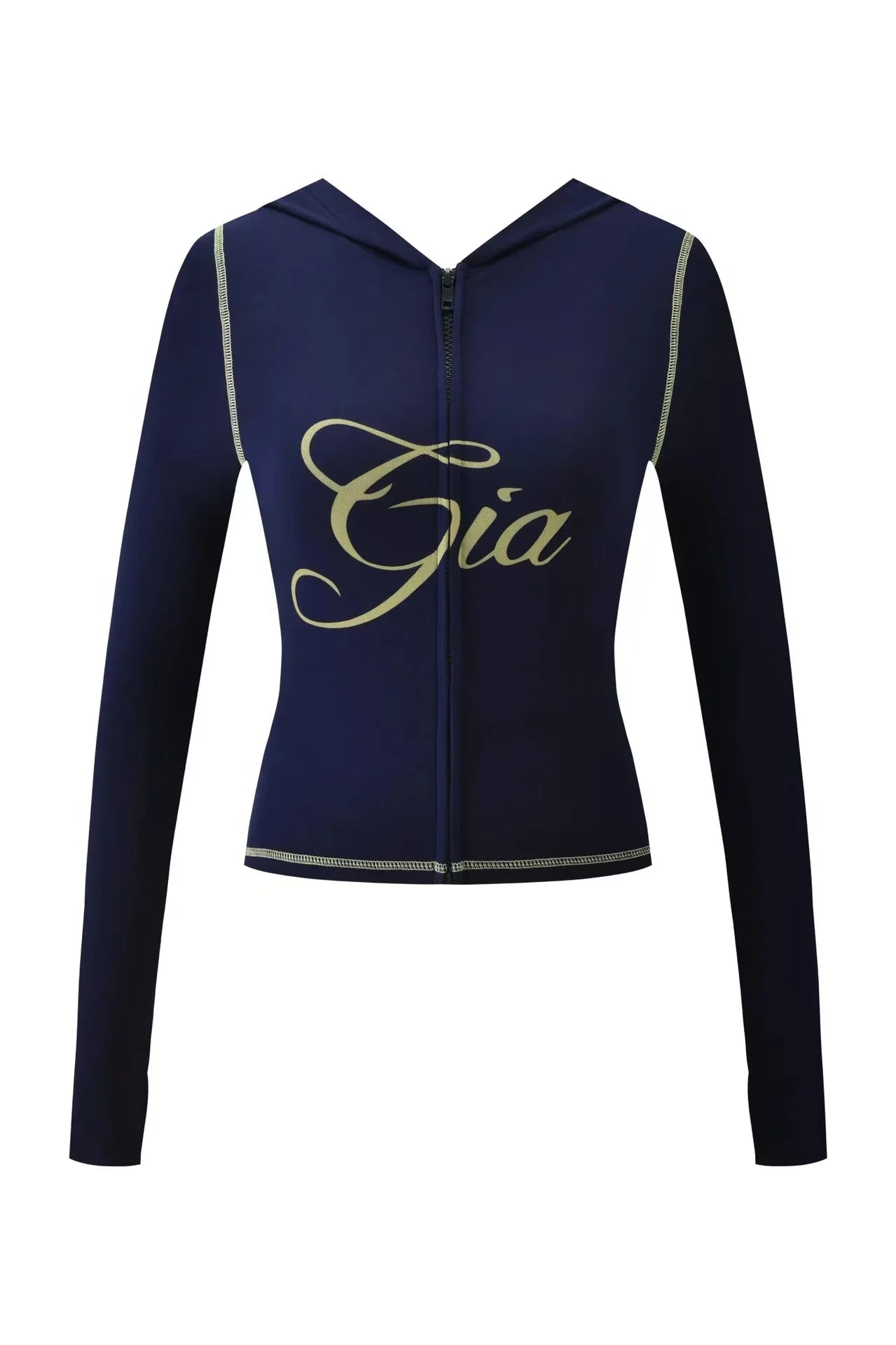 GIA Front Shoulder Slim Fit Jacket Pants Set with Letter Print Design Hooded Zipper Snake Pattern Short Fit Streetwear