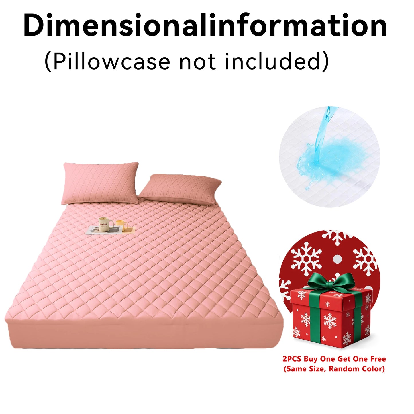 2Pcs,Buy One Selected Color Get One Random Free Quilted Waterproof Mattress Cover, Comfortable Stain & Wrinkle Resistant