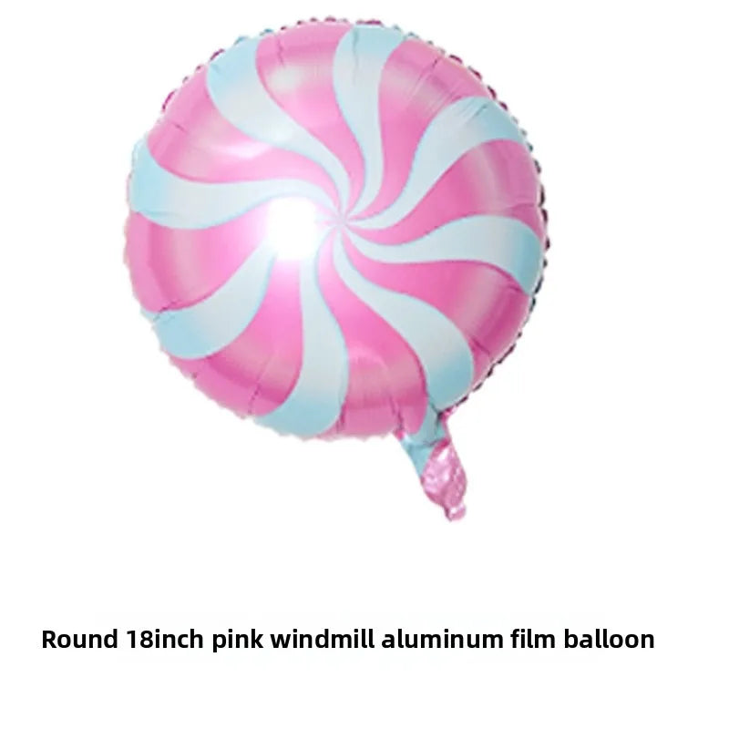 10pcs Windmill Candy Lollipop Foil Balloons 18 Inch Aluminum Film Balloon Birthday Party Christmas Wedding Decorations