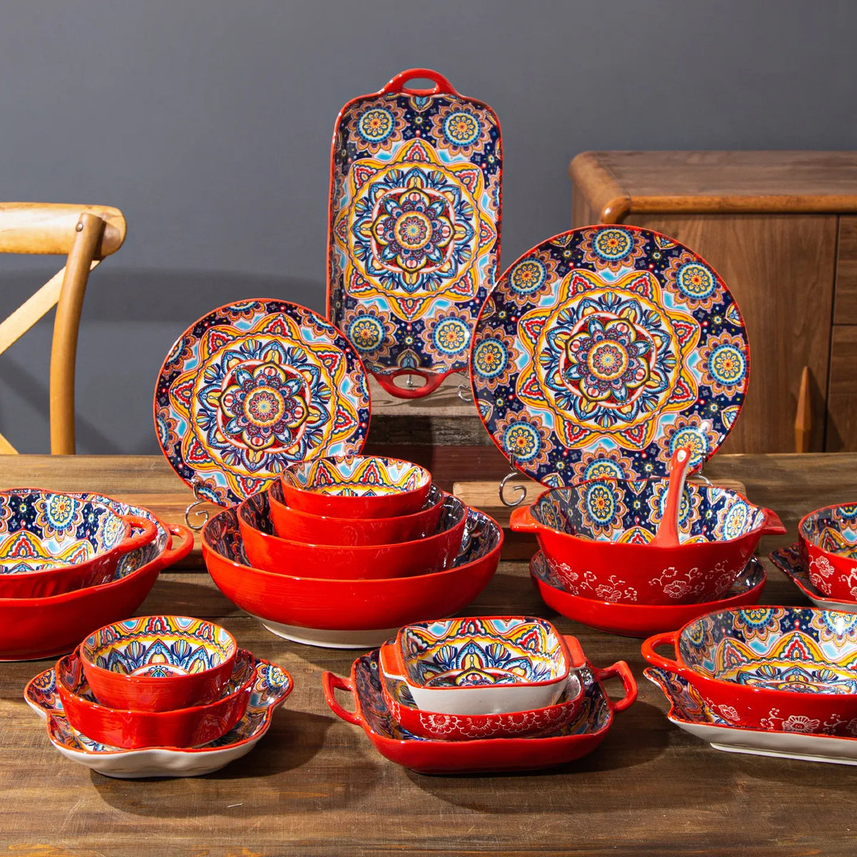 Ceramic Tableware Set Rice Bowl Serving Plate Creative Cutlery Soup Plate Noodle Handle Bowl Sauce Dish Steak Salad Fruit Plate