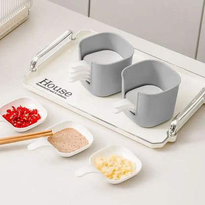 1Set Dipping Dish Set Household Seasoning Dry Dish Mini Plate BBQ Vinegar Dish Kitchen Supplies Restaurant Supplies