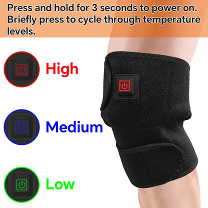 Electric Heated Knee Brace with 3 Heat Levels for Knees, Elbows, Knee Warmer Wrap for Knee Pressure Relief, Men & Women All Use
