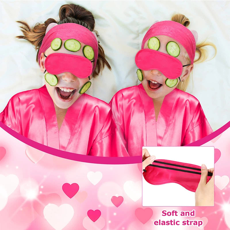 6-12Set Birthday Squad Robes Spa Party Favors for Kids Birthday Spa Party Robe for Girls Kimono Satin Robe Hot Pink Party Favor