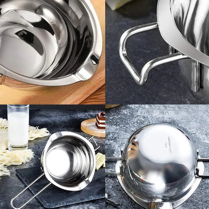 2Pcs Stainless Steel Wax Melting Pot Multi Size Candle Soap Making Set Chocolate Baking Long Handle Anti Scalding Household Tool