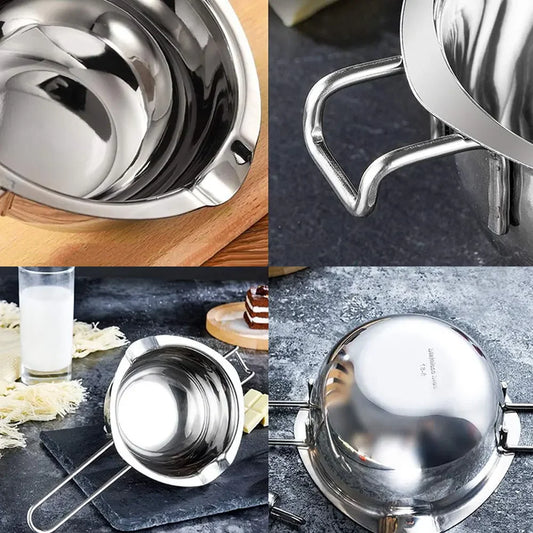 2Pcs Stainless Steel Wax Melting Pot Multi Size Candle Soap Making Set Chocolate Baking Long Handle Anti Scalding Household Tool