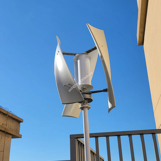 5000W 6000W Vertical Wind Turbine 12V 24V 48V Small Windmill Free Energy Wind Generator for 110V or 220V Household Farm Boat Use