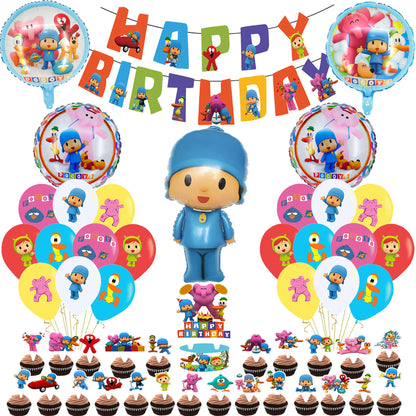 Pocoyoed Foil Air Balloons Eily Pato Latex Ballons Elephant PP Party Happy Birthday Banner Baby Shower Decoration Kids Boys Toys
