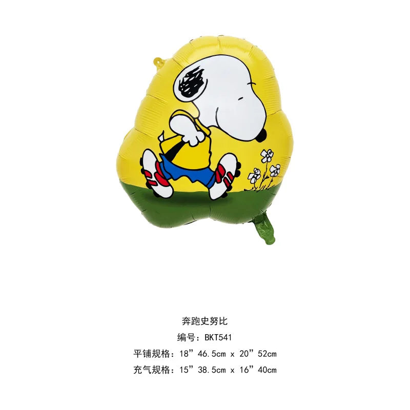 Happy Birthday Party Decorations Dog Banner Flag Foil Latex Balloons White Anime Supplies Baby Boy Girl Kids Cute Toy Gifts