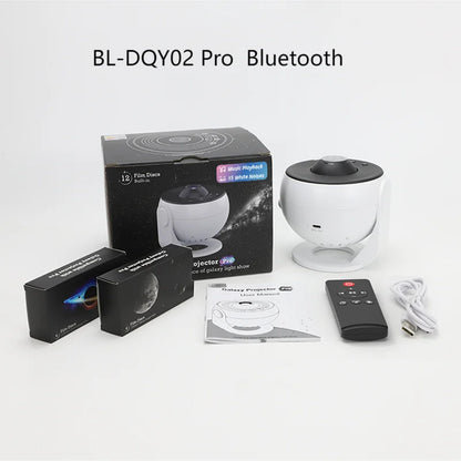 Galaxy Projector for Bedroom Pro Version HD 12 in 1 Film Discs Star Projector Galaxy Light Planetarium Projector with Timer White Noise 360 ° Rotation Bluetooth Remote Control