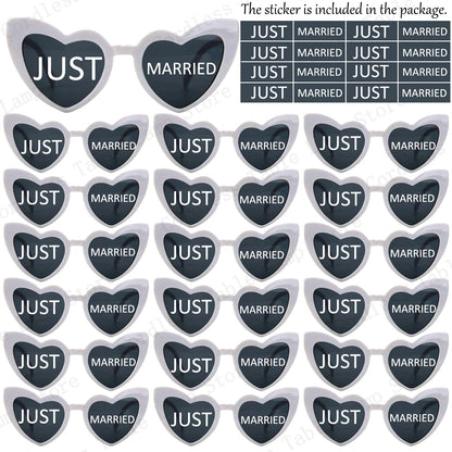 12-120 Pcs Wedding Heart Sunglasses Mr/Ms Bride Glasses Wedding Gift for Guest Bridesmaid Heart Glasses Just Married Party Favor
