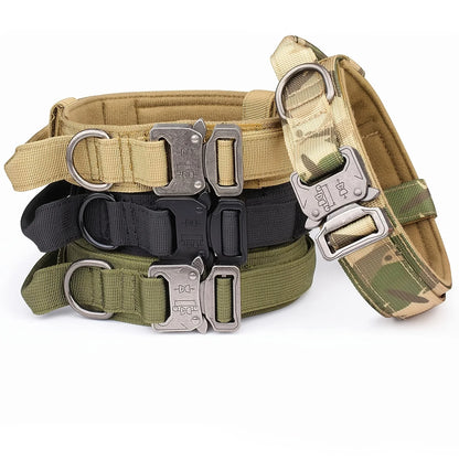 Tactical Dog Collar Military Nylon Heavy Duty K9 Collar Quick Release Buckle Adjustable Training Collar For Large Dogs