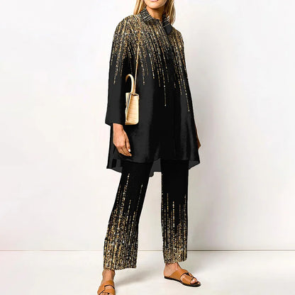 Long Sleeve Turn Down Collar Casual Outfits Ladies Button Tops Wide