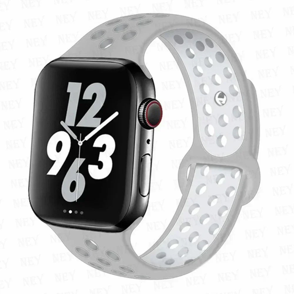 Silicone Sport Straps For Apple Watch 10 Band 45mm 44mm Ultra2 49mm 38/40mm 41mm 42 46mm Bracelet iWatch Series 8 7 6 4 5 3 9 SE