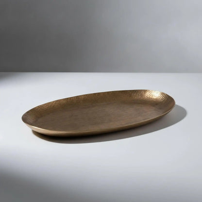 Elegant Decorative Trays Irregular Rounded Oval Metal Bowl Table Decoration Tray for Home