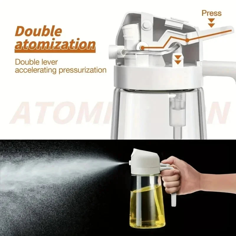 Multifunctional Oil Bottle 2-in-1 Sprayer Cooking Barbecue Oil Dispenser Baking Kitchen Cooking Oil Storage Tank