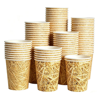 10/50pcs Western Cowboy Horse Paper Cups Disposable Tableware Drinking Cups Cowboy Cowgirl Horse Racing Birthday Party Decor