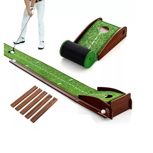 Putting Green Indoor Mat Outdoor Golf Putting Mat with Automatic Ball Return - Ideal for Home, Office, and Outdoor Use