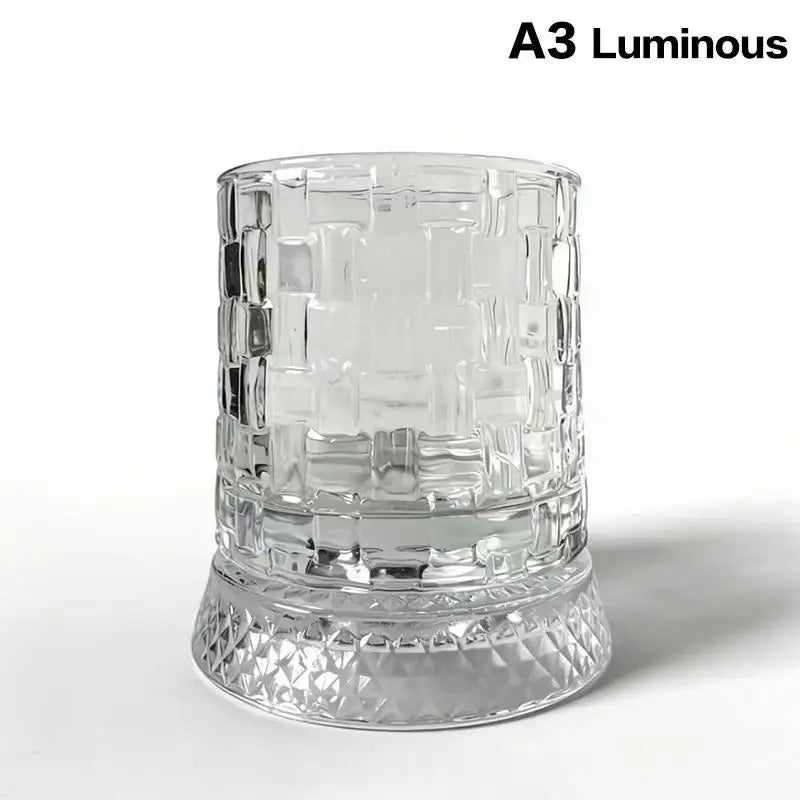 LED Glowing 360° Rotating Glass Cup for Home Bar and Wine Festivities