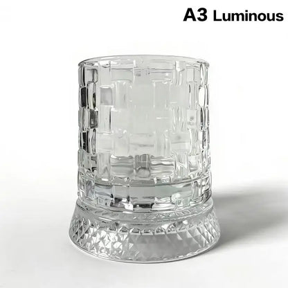 LED Glowing 360° Rotating Glass Cup for Home Bar and Wine Festivities