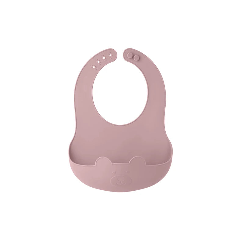 Cute Silicone Baby Bib (Unisex) – Ultra-Lightweight, Foldable Travel Bib. BPA-Free, Soft, and Durable Silicone Bib