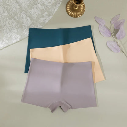 2 Pieces Boxers for Women Silk Seamless Female Underwear Mid-Rise Elasticity Women's Safety Panties Soft Boyshorts Lady Lingerie