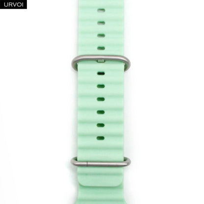 URVOI Ocean Band for Apple Watch Ultra 4 3 2 Strap Series 12 11 10 SE Sport Band for iWatch Silicone Wristband Black Buckle 49mm