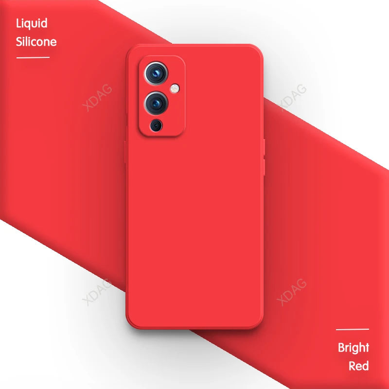 Square Liquid Silicone for OnePlus One Plus 7 7T 8 8T 9 Pro 9R 9RT T 10R Ace Nord N20 Original Soft Camera Protective Back Cover