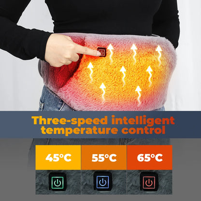 USB Electric Heating Belt 2-in-1 Abdominal Hand Warmer Winter Waist Heater Hot Compress Lumbar Uterus Relieve Menstrual Cramps