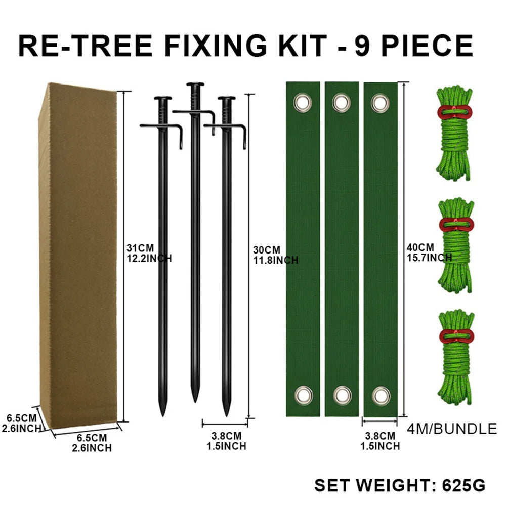 1SET Tree Stake Kits, Tree Stakes and Supports Kits for Young Trees Against Bad Weafor Newly Planted Tree Strap Garden Accessori