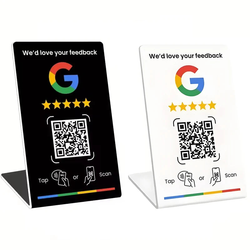 NFC215 Programmable for Google Review Card NFC Station Table 13.56Mhz QR code can be independently set to link Standing Card