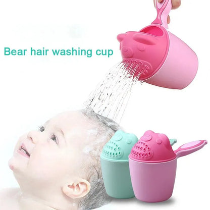 Toddler Shampoo Cup Baby Bath Caps Child Washing Hair Cup with Eye Protection Bathing Bailer Kids Shower Spoons - Bathing Tool