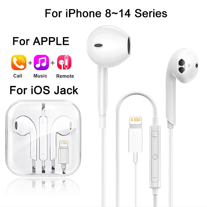 Original In-Ear Wired Earphones For Apple iPad iPhone 17 11 12 13 14 15 16 Pro Max TypeC Headphones Laptops Tablet 3.5mm Earbuds