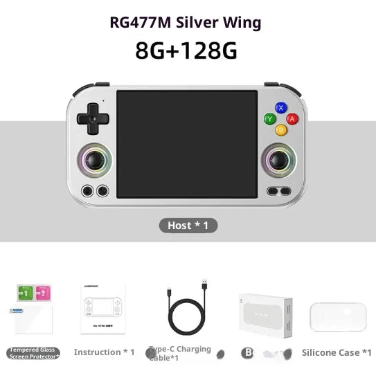 Rg 477m Game Console 3d Hall Joystick 4.7"120hz CNC Aluminum Android Handheld Active Heat Dissipation 12+256gb For Steam Switch