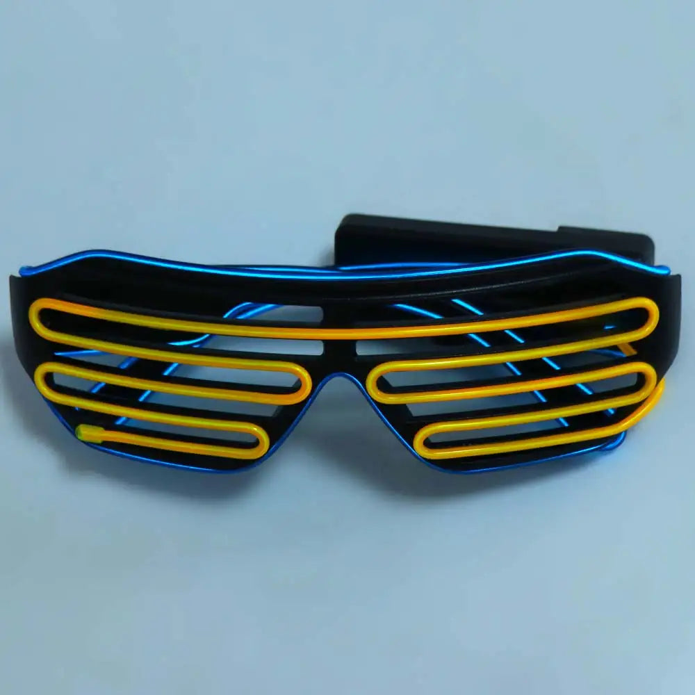 Fashion Wireless LED Glowing Glasses Cool Colorful Neon Glasses Glow-in-the-dark Double Colors Luminous Glasses Wedding Party