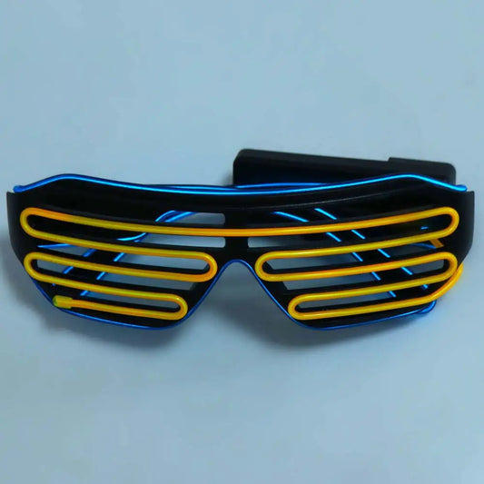 Fashion Wireless LED Glowing Glasses Cool Colorful Neon Glasses Glow-in-the-dark Double Colors Luminous Glasses Wedding Party
