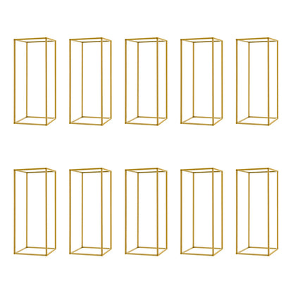 10Pcs Wedding Flower Stand Set 23.62"H Gold Metal Column Rack Wedding Party Prop Decor Balloon Display Holder Flower Vase Pillar