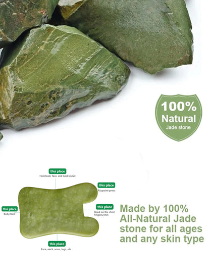 Natural Jade Stone Scraping Gua Sha Board Massager Face SPA Guasha Acupuncture Skin Beauty Facial Care Massage Tools